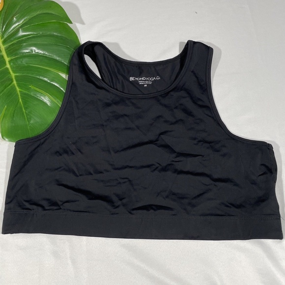 NEW BEYOND YOGA [ PLUS‎ 3X ] High Neck Racer Back Sports Bra in Black - Picture 11 of 11